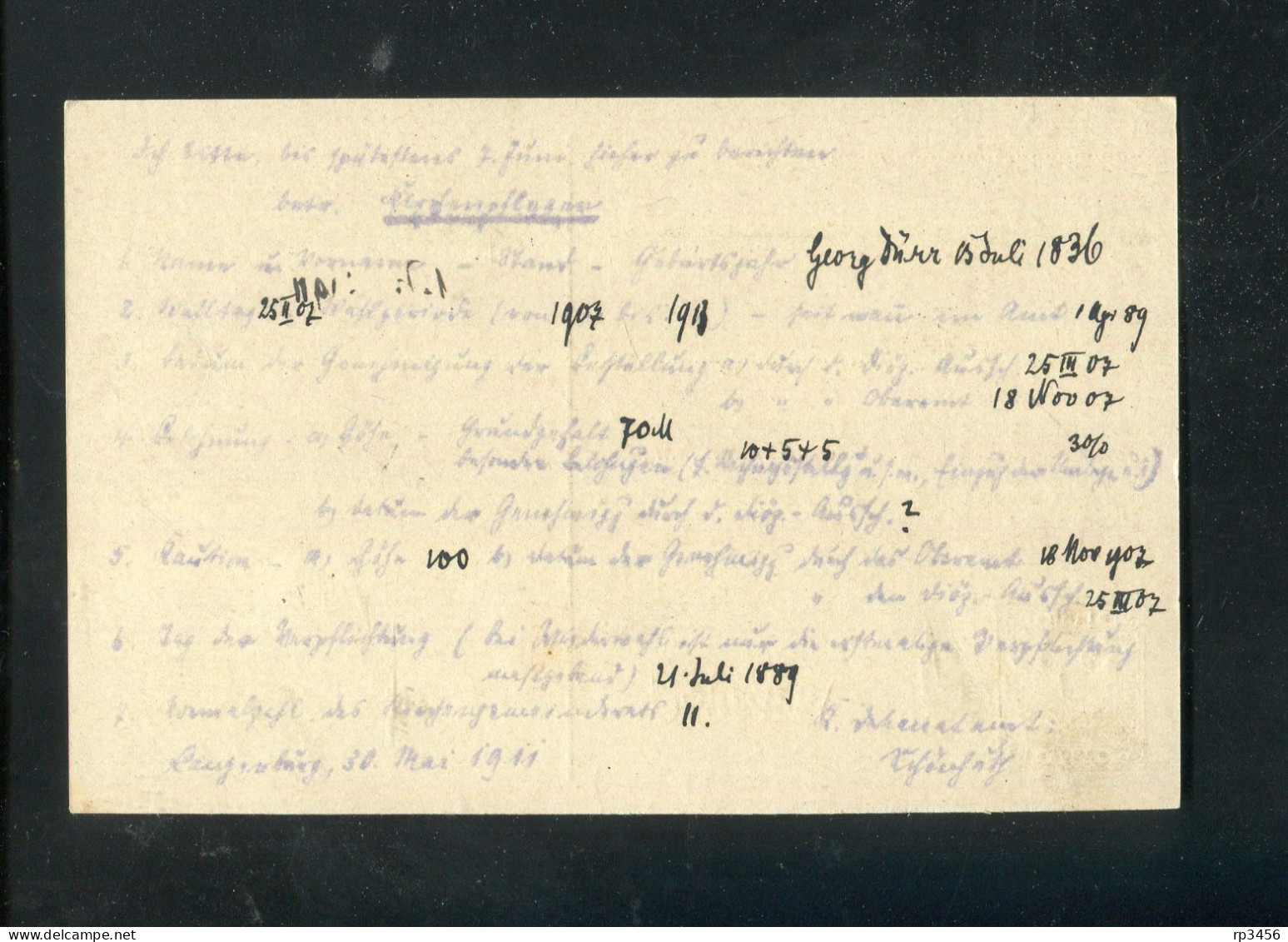 "WUERTTEMBERG" 1911, Dienstpostkarte (Druckdatum "10") Mit K1-Topabschlag "LANGENBUERG" (R1242) - Postal  Stationery