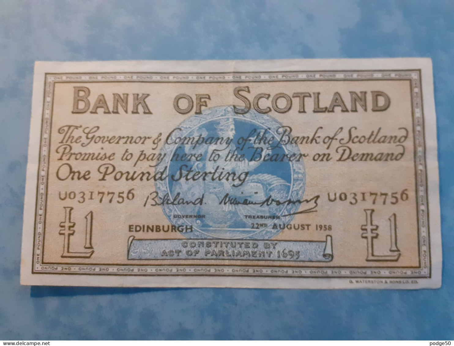 BANK OF SCOTLAND 1958 GVF £1 - 1 Pound