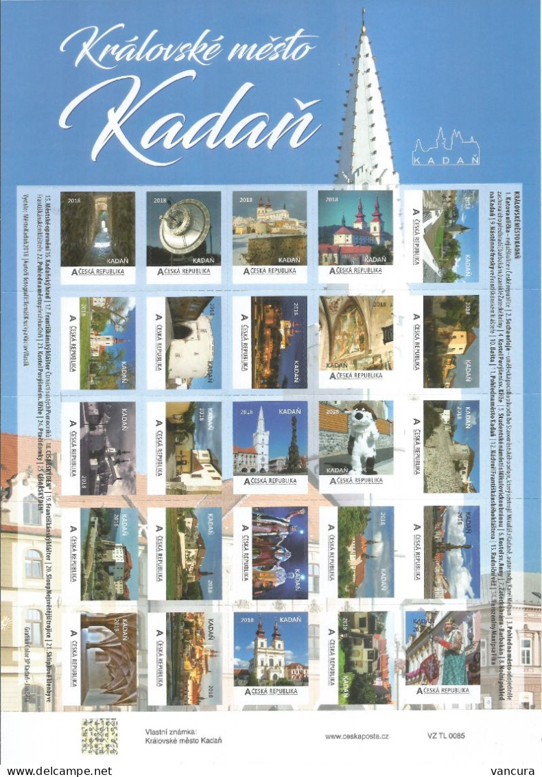 **VZ TL 0085 Czech Republic Private Design Stamps Kadan Kaden 2018 - Unused Stamps