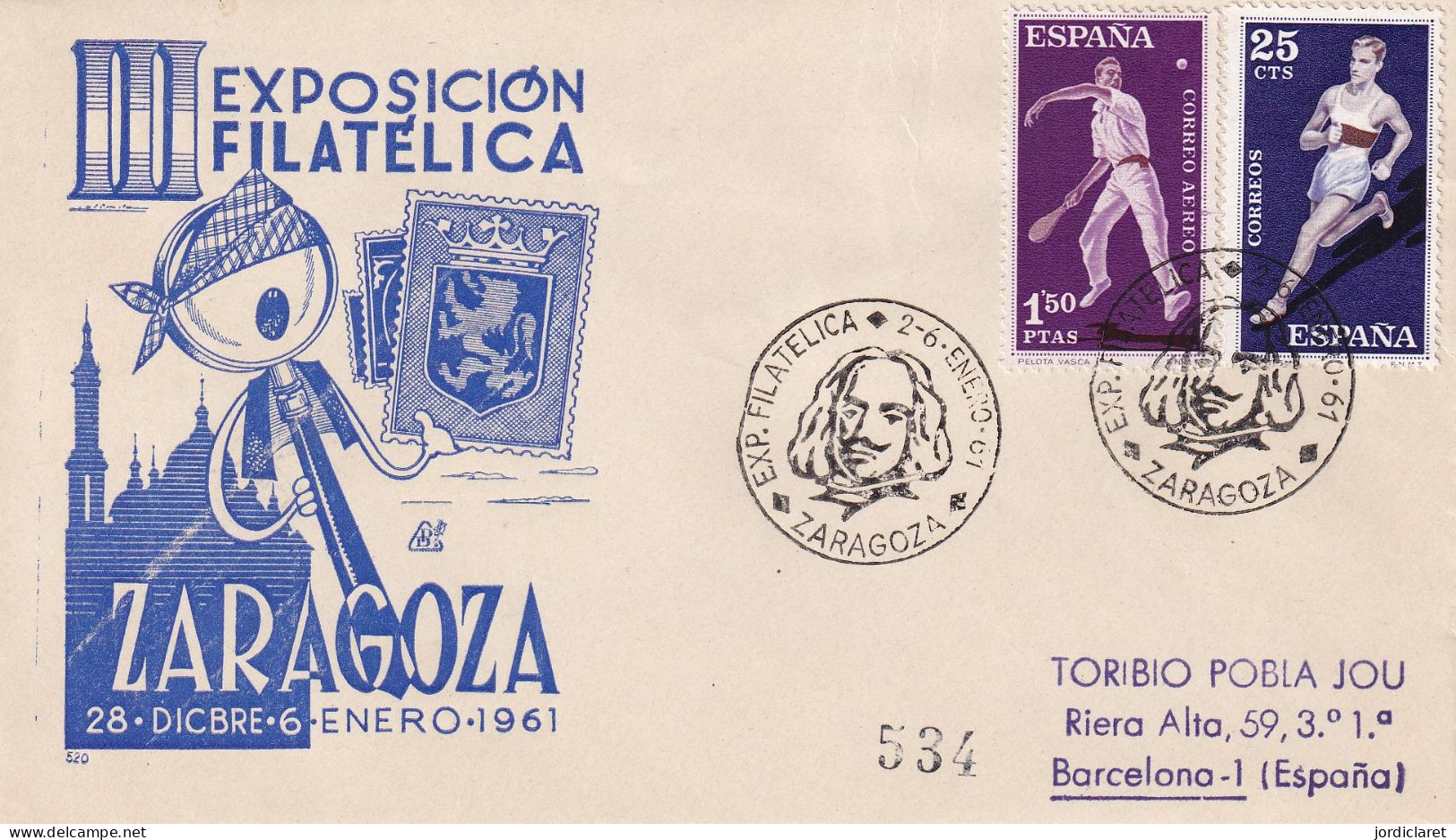MATASELLOS 1961 ZARAGOZA - Lettres & Documents