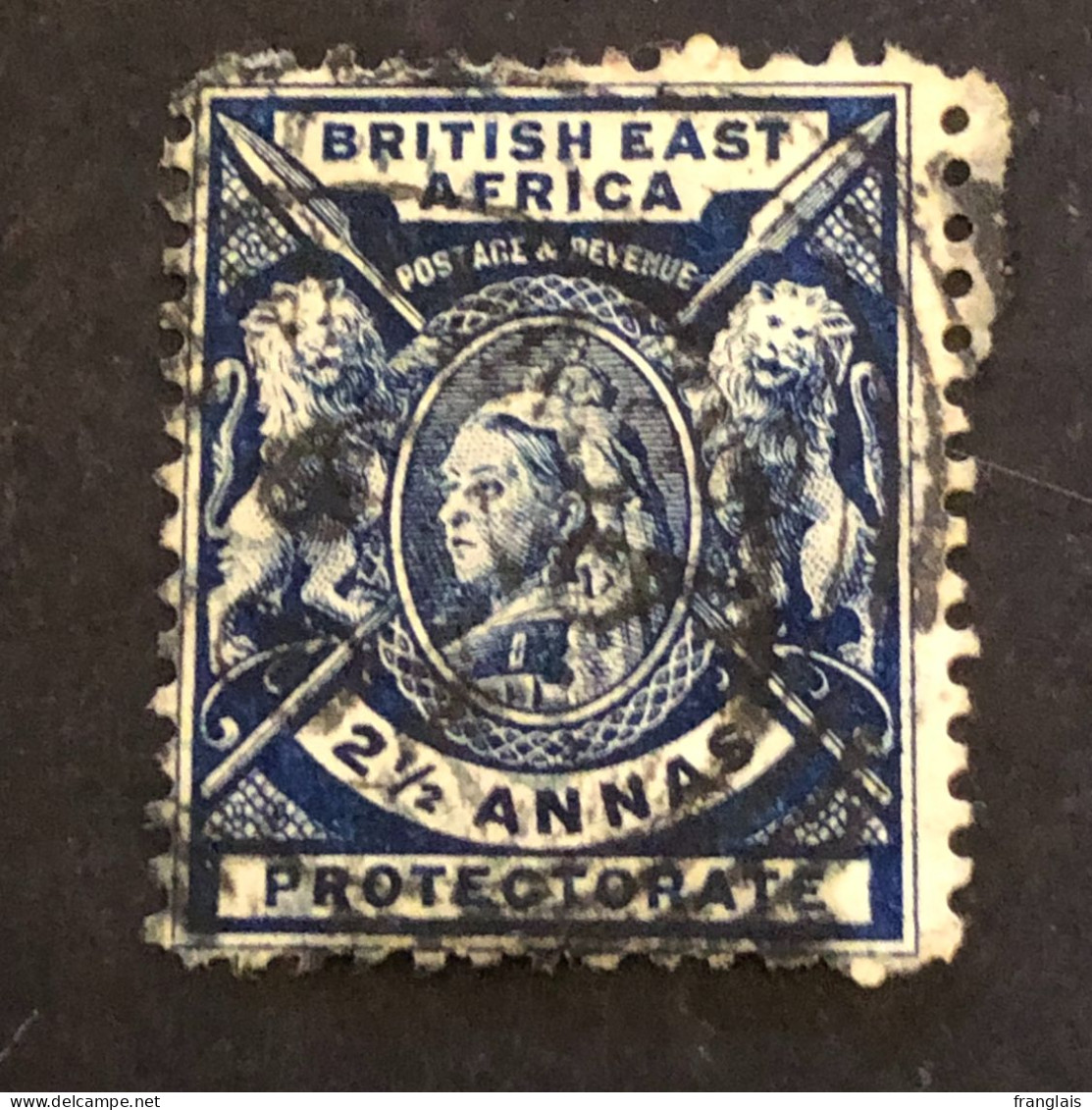 BRITISH EAST AFRICA   SG 68  2½ Annas Deep Blue FU - África Oriental Británica