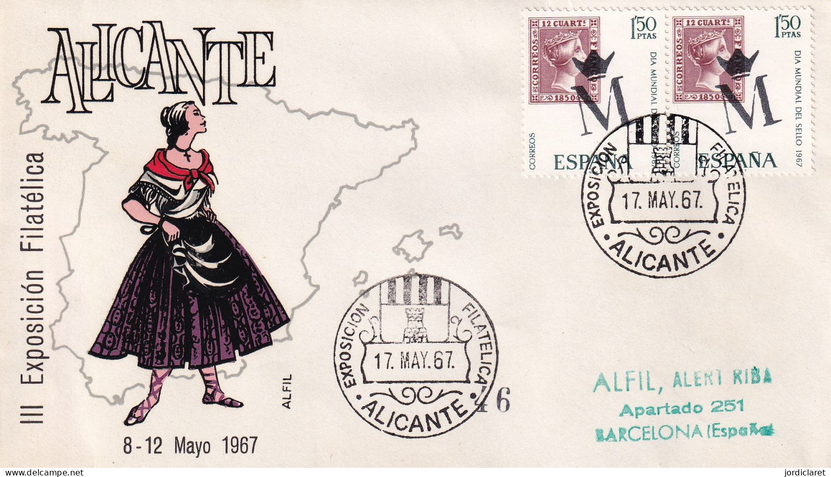 MATASELLOS 1967 ALICANTE - Cartas & Documentos