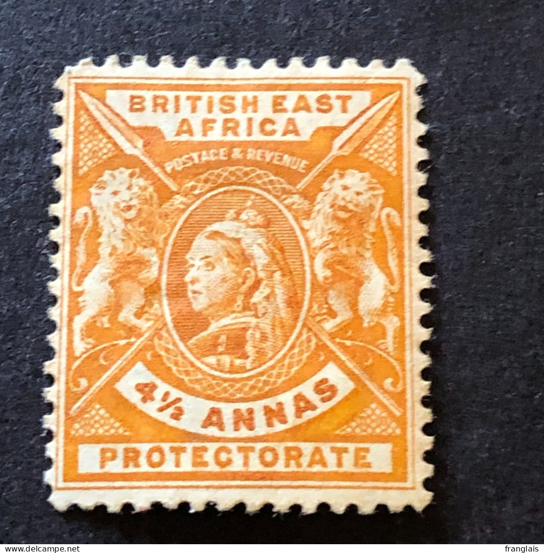 BRITISH EAST AFRICA   SG 71  4½ Annas Orange Yellow MH* - Britisch-Ostafrika