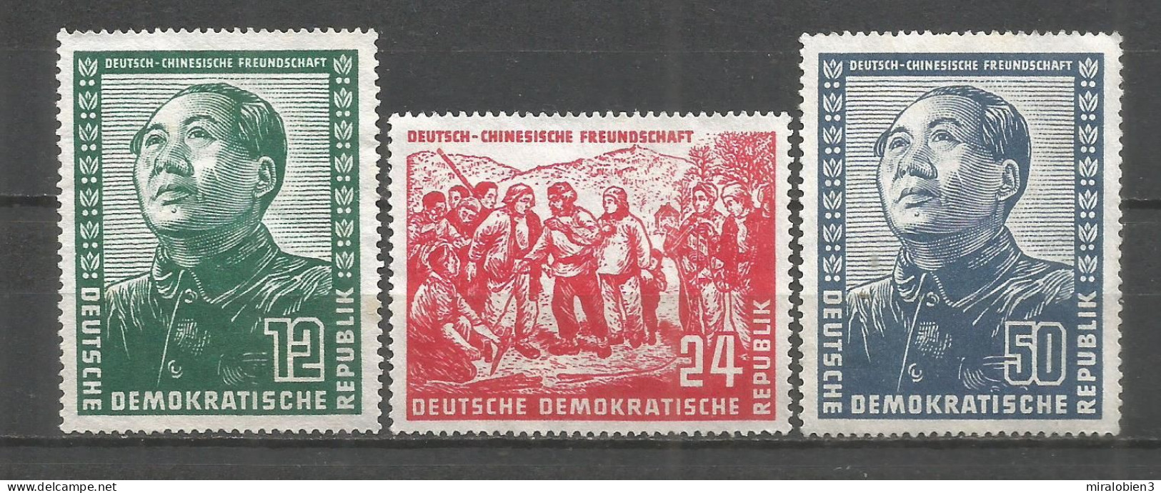 ALEMANIA DEMOCRATICA DDR YVERT NUM. 38/40 SERIE COMPLETA NUEVA SIN GOMA CHINA - Unused Stamps