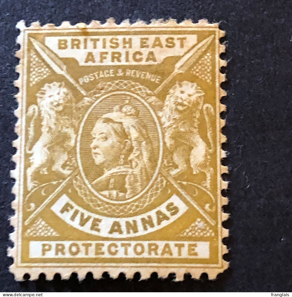 BRITISH EAST AFRICA   SG 72  5 Annas Yellow Bistre  MH* - Brits Oost-Afrika