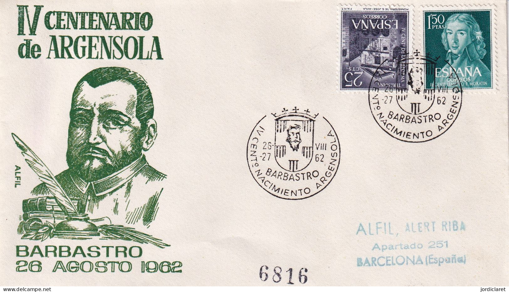 MATASELLOS 1962 BARBASTRO - Covers & Documents