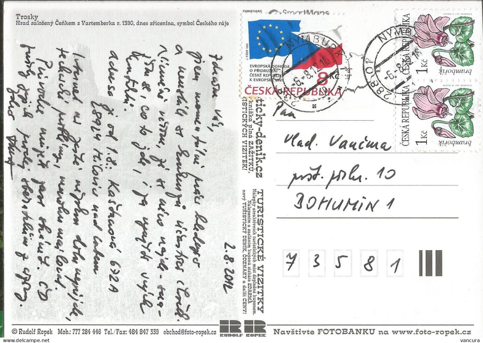 Card Czech Republic Trosky Castle - Châteaux