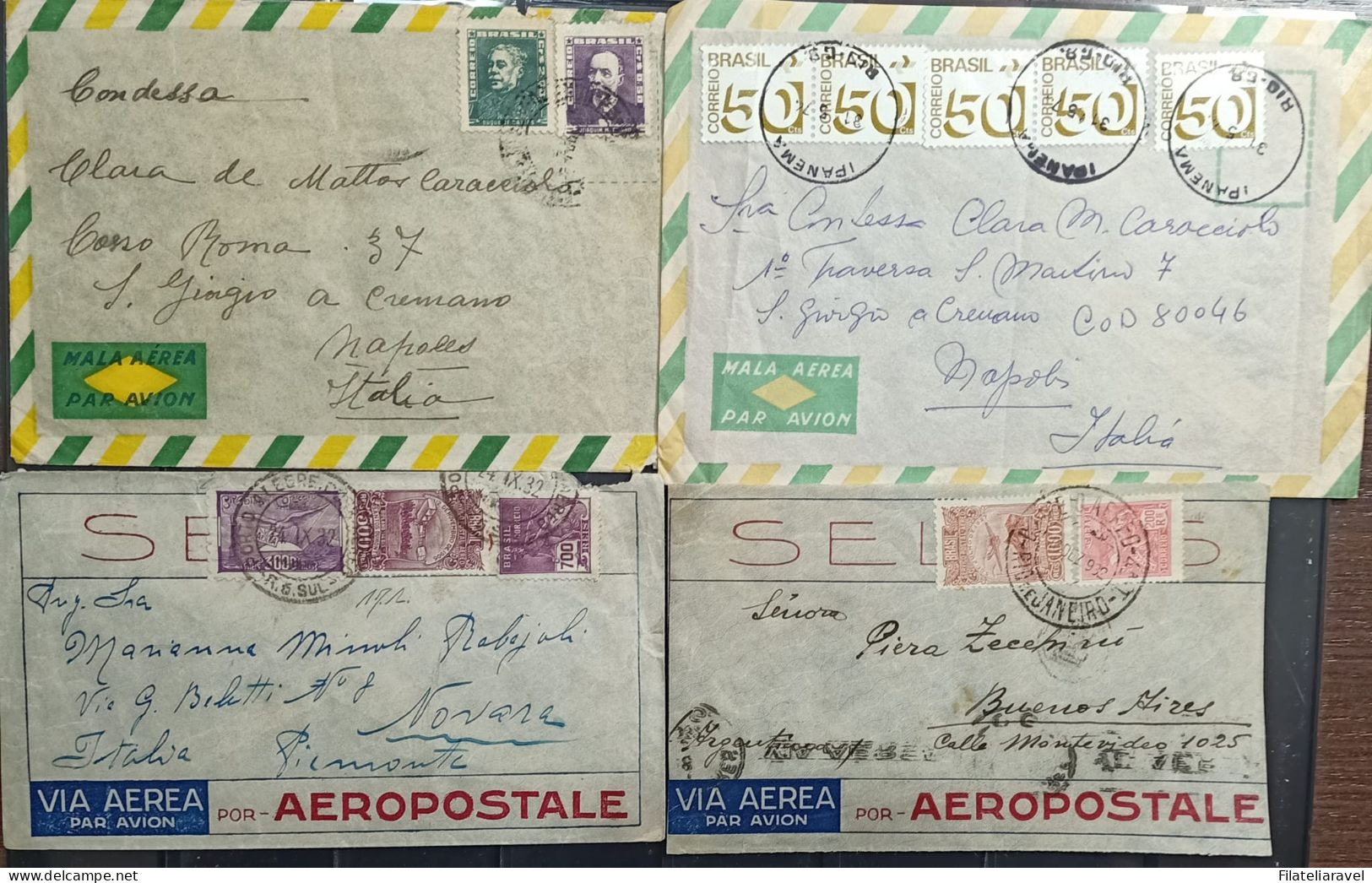 BRASILE - Piccolo Lotto Di  19 Lettere Di Posta Aerea. Tutte Viaggiate. Alcune Solo Frontespizio. - Covers & Documents