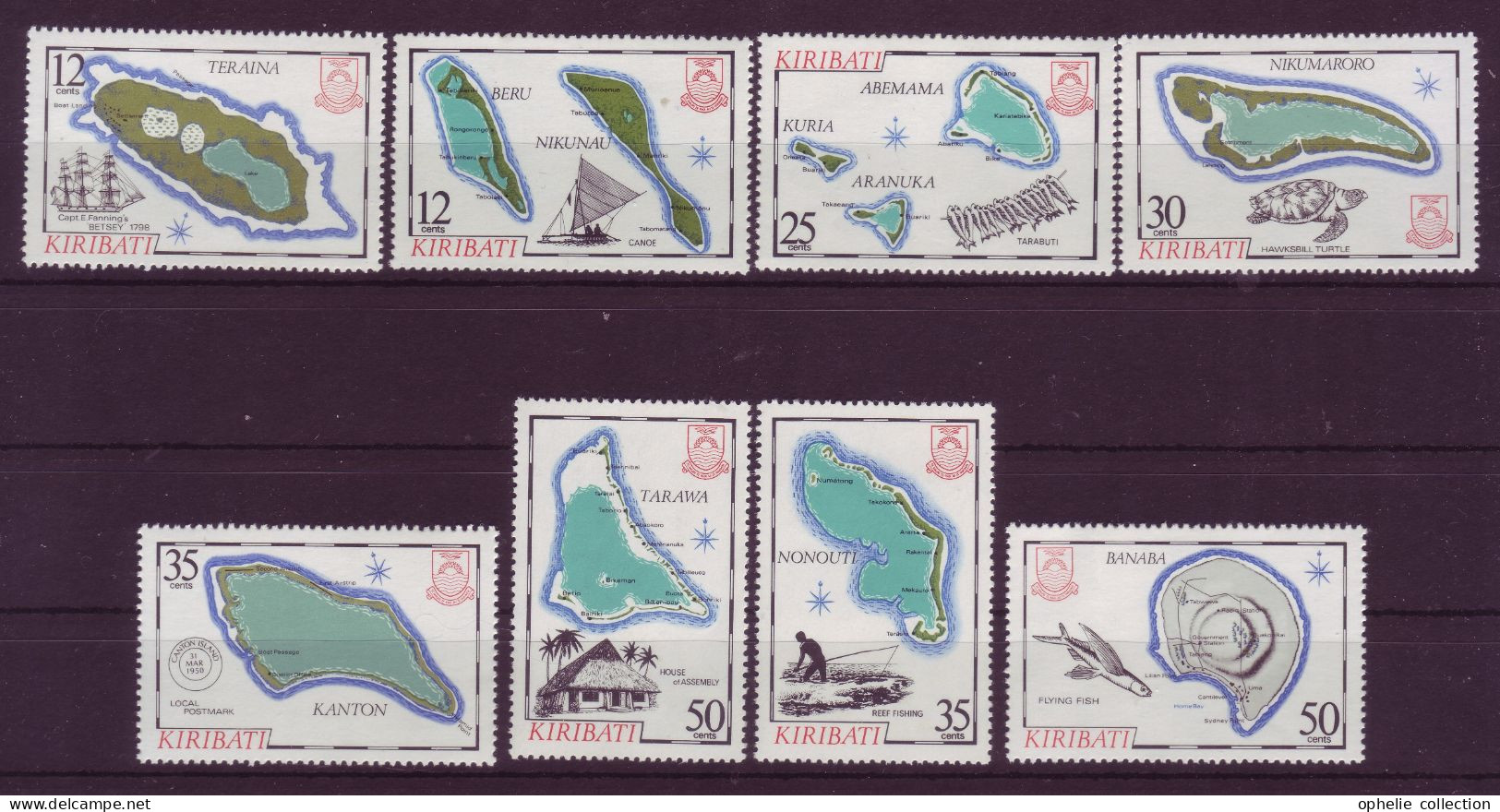 Océanie - Kiribati - Les Isles De L'archipel - 8 Timbres Différents - 7249 - Kiribati (1979-...)