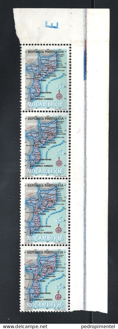Portugal Mozambique Is 1954 "Map $50" Condition Mint Strip Of 4 - Mosambik