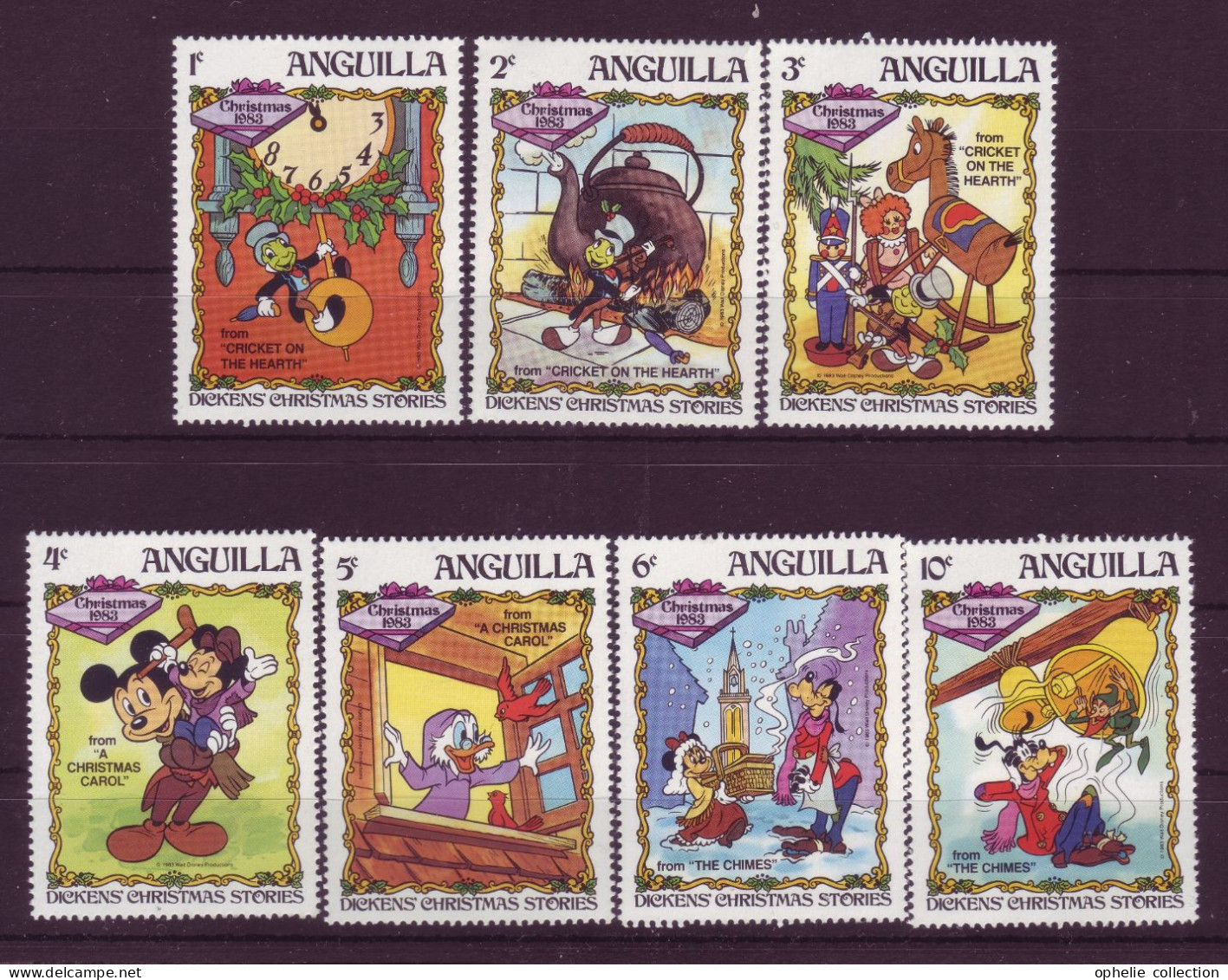 Amérique - Anguilla - Dickens Christmas Stories - 7 Timbres Différents - 7251 - Anguilla (1968-...)