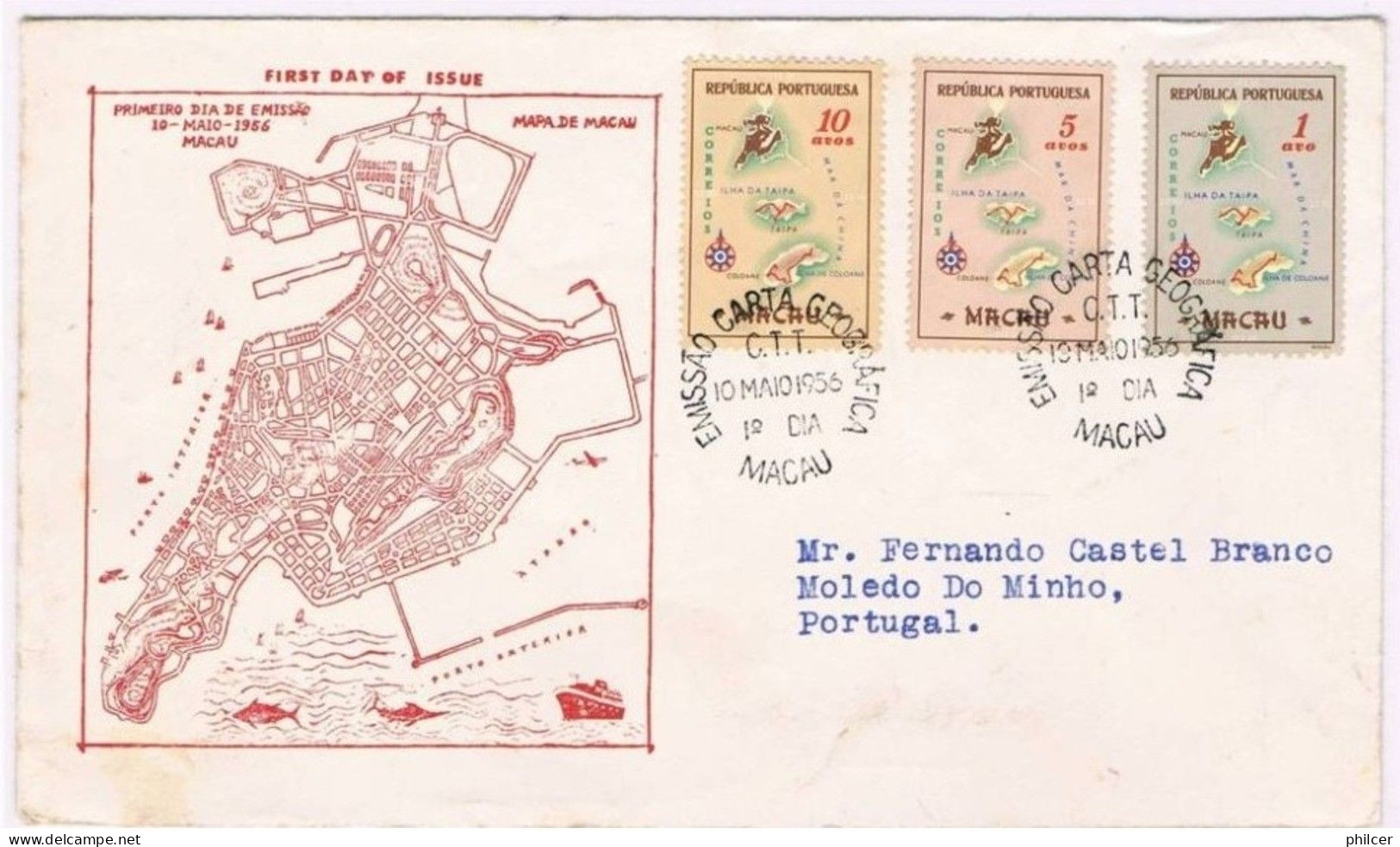 Macau, 1956, Macau-Moledo Do Minho - Used Stamps
