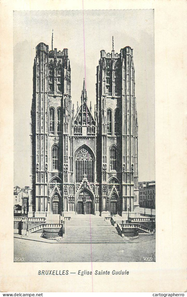 Belgium Postcard Bruxelles Church St. Gudule - Sonstige & Ohne Zuordnung