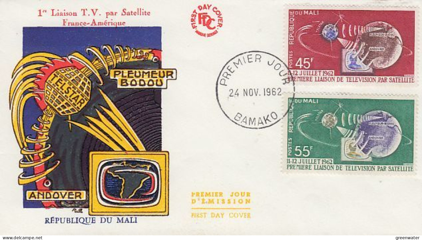 Mali Telstar 2v FDC 1962 (OO151) - Afrique