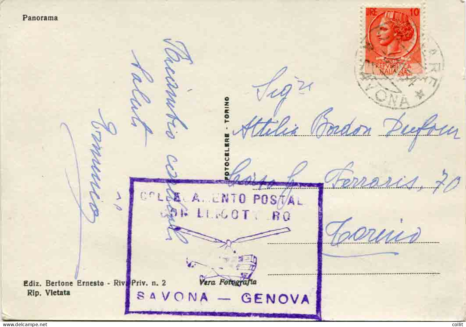 1. Volo Elicottero Savona/Genova - Airmail