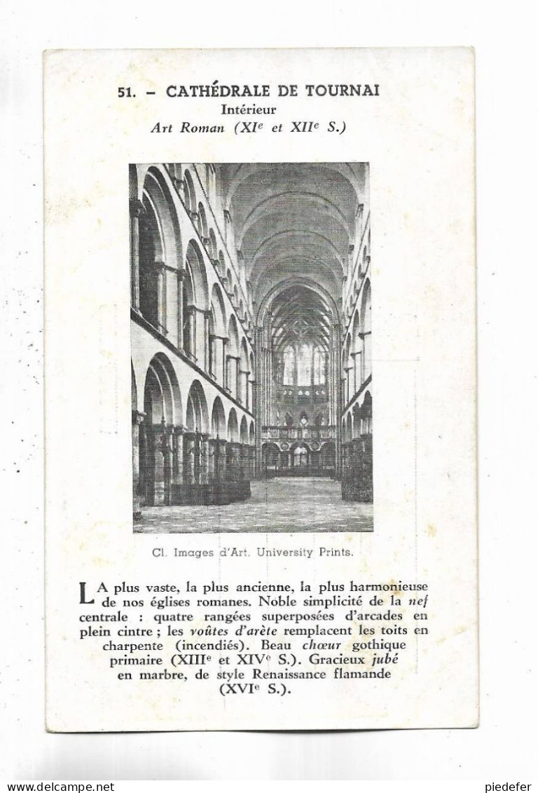 BELGIQUE - Cathédrale De TOURNAI ( Intérieur ) Art Roman ( XIe Et XIIe S. )  - Voir Le Texte Au Recto - Tournai