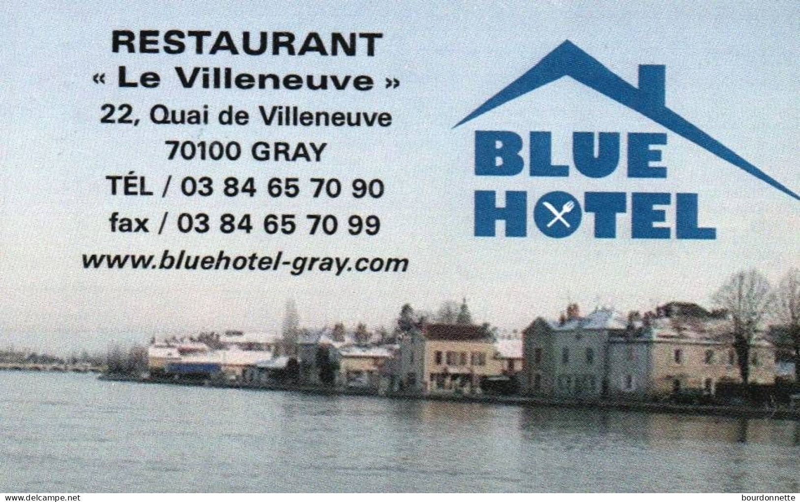 70  -   GRAY   -PUB - CARTE VISITE -RESTAURANT  LE VILLENEUVE - Gray