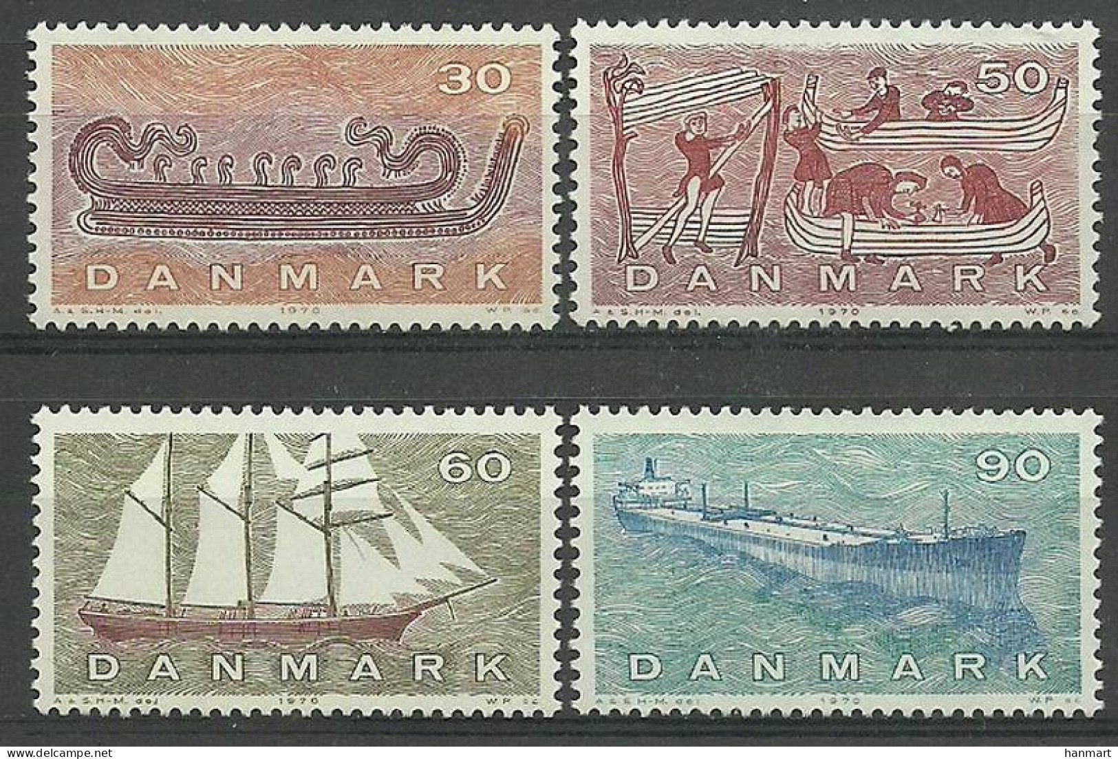 Denmark 1970 Mi 501-504 MNH  (ZE3 DNM501-504) - Ships