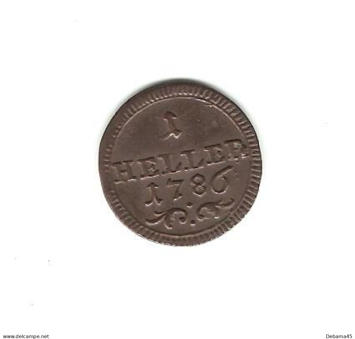 569/ ALLEMAGNE : 1 Heller 1786 : Bamberg (Evêché) - François-Louis D'Erthal - Small Coins & Other Subdivisions