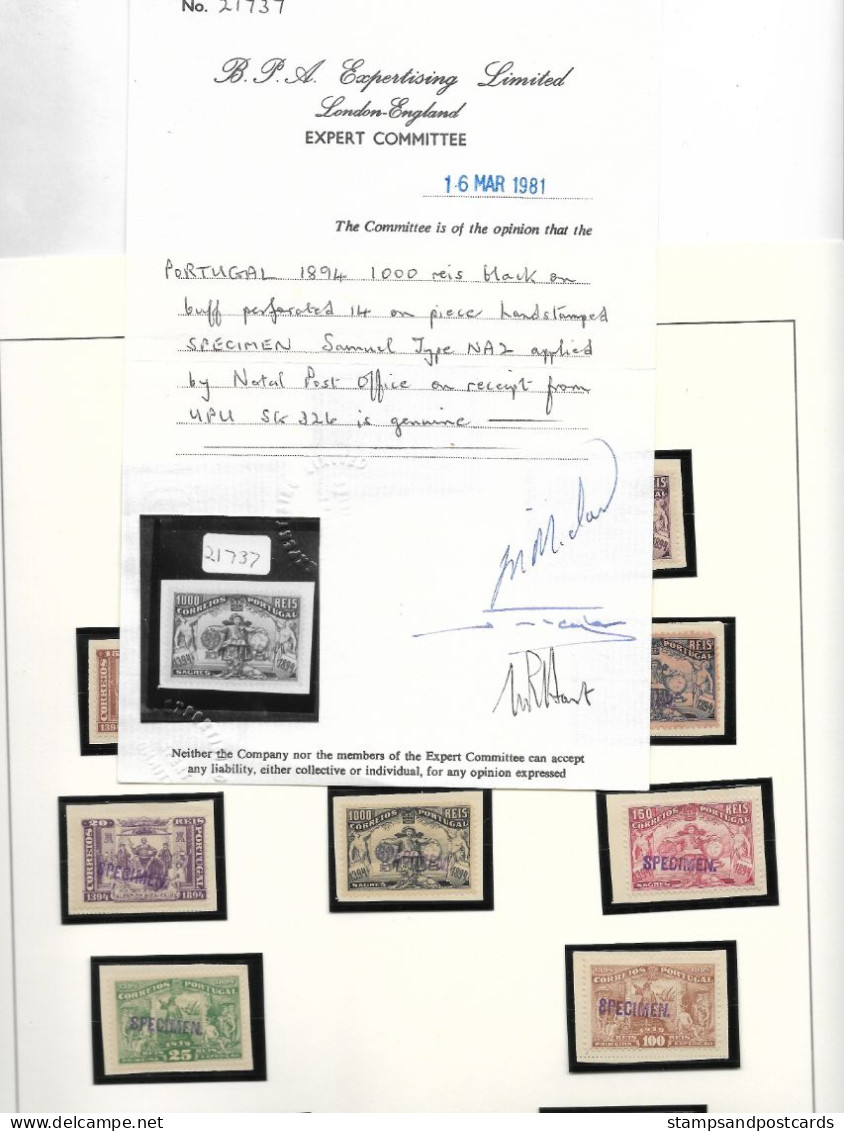 Portugal 1894 Surcharge Overprint UPU Natal SPECIMEN Infant D. Henrique Infante CE 98/110 Henry Navigator Mint On Piece - Unused Stamps