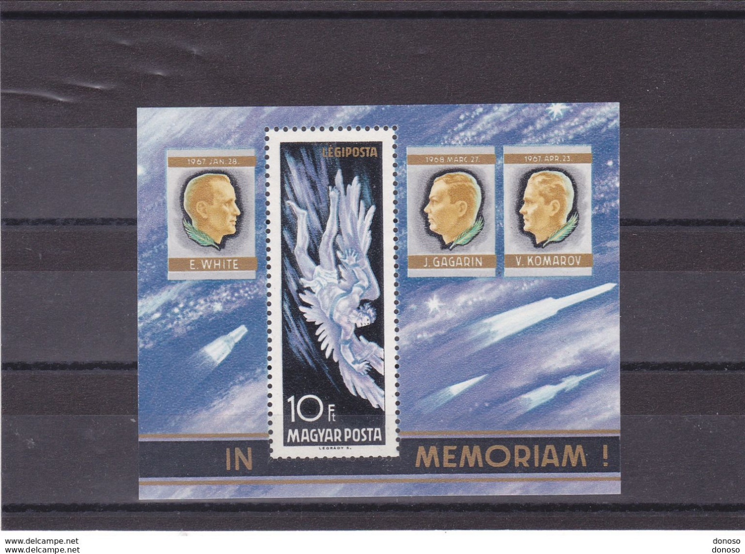 HONGRIE 1968 Espace, White, Gagarine Et Komarov Yvert BF 69 , Michel Block 63 NEUF** MNH Cote Yv 8 Euros - Blocks & Sheetlets