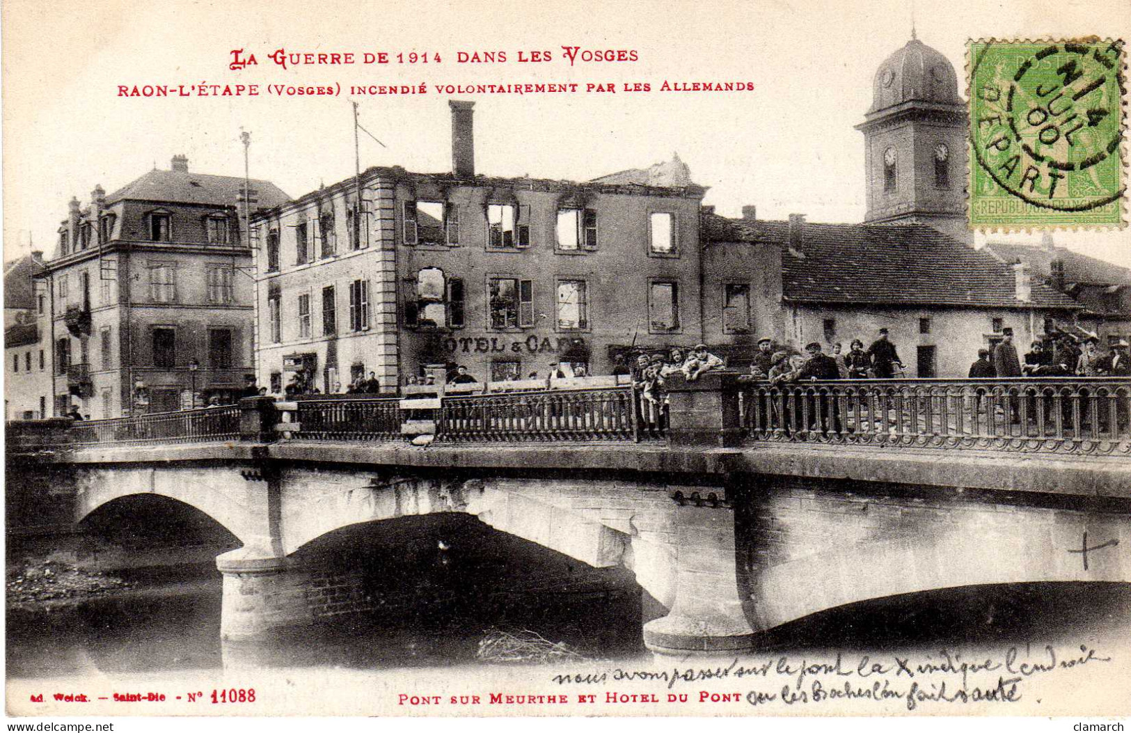 VOSGES-Raon L'étape Incendié Volontairement Par Les Allemands-Pont Sur Meurthe Et Hôtel Du Pont - 11088 - Raon L'Etape