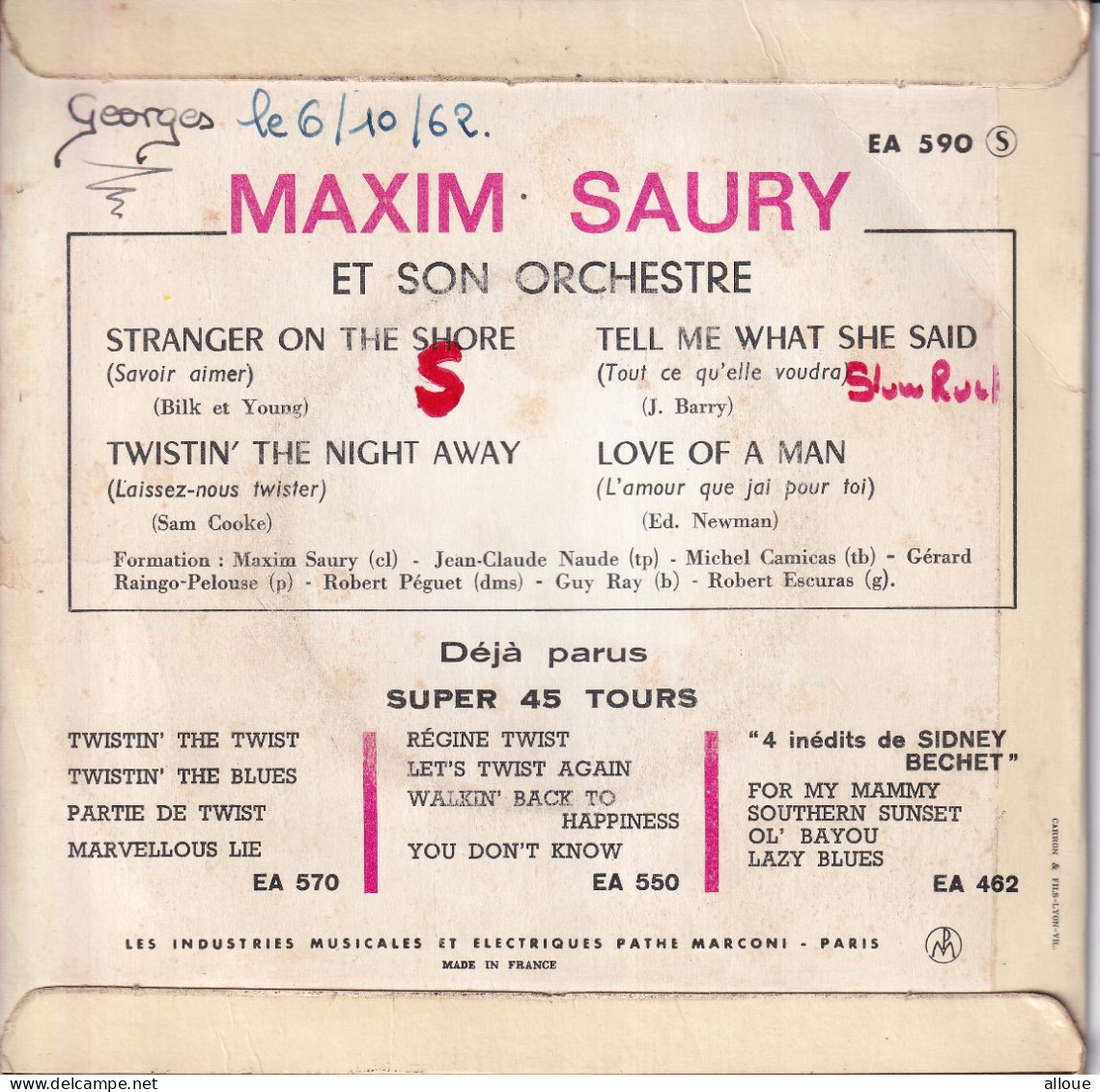 MAXIM SAURY - FR EP - STRANGER ON THE SHORE + 3 - Jazz