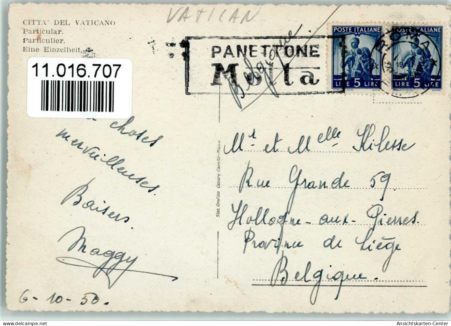 11016707 - Particolare Ca 1955 AK - Vatikanstadt