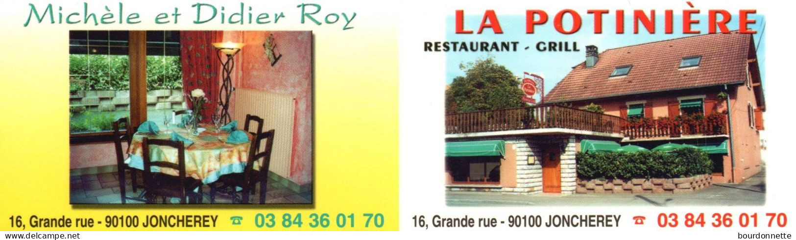 90  -   JONCHEREY   -PUB - CARTE VISITE -RESTAURANT LA POTINIERE - Sonstige & Ohne Zuordnung