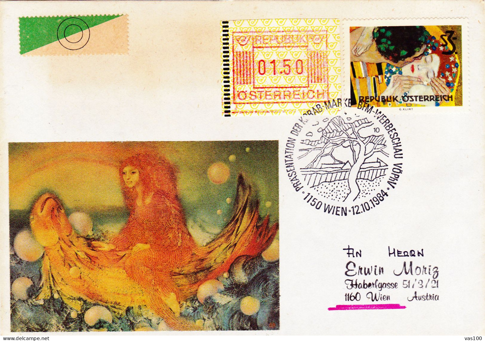 AUSTRIA POSTAL HISTORY / PAINTINGS, BFMWERBWSCHAU VOPHV WIEN 12.10.1984 - Storia Postale