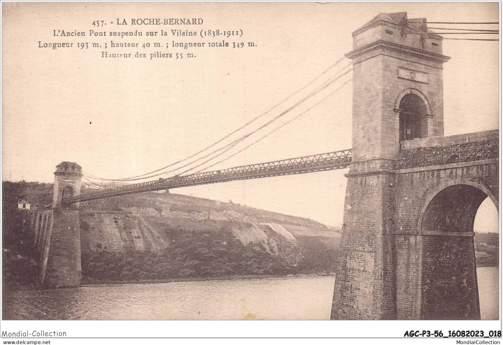 AGCP3-56-0196 - LA ROCHE BERNARD - L'ancien Pont Suspendu Sur La Vilaine - La Roche-Bernard