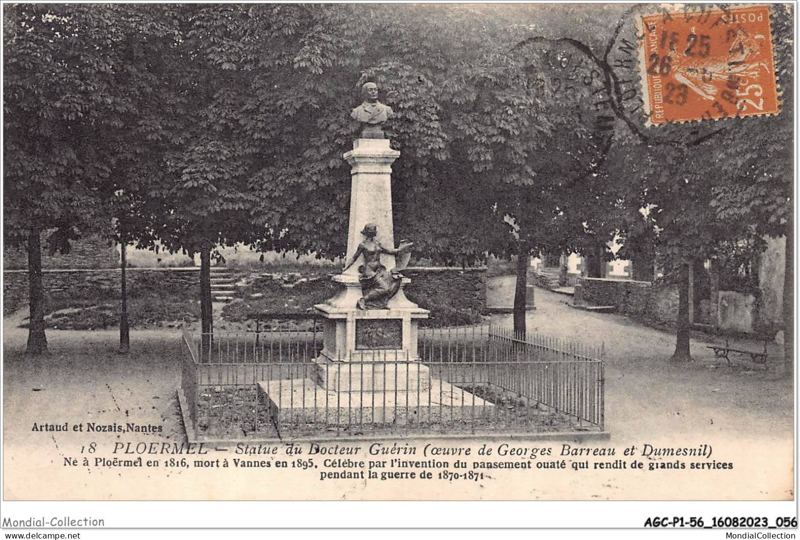 AGCP1-56-0029 - PLOERMEL - Statue Du Docteur Guerin - Ploërmel