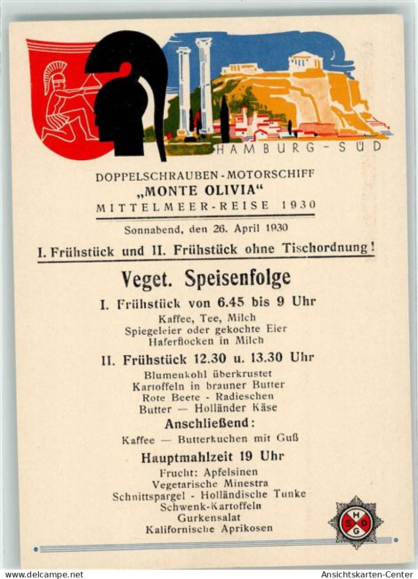 39286007 - Monte Olivia  Mittelmeer-Reise 1930 Sonnabend 26. April - Recettes (cuisine)