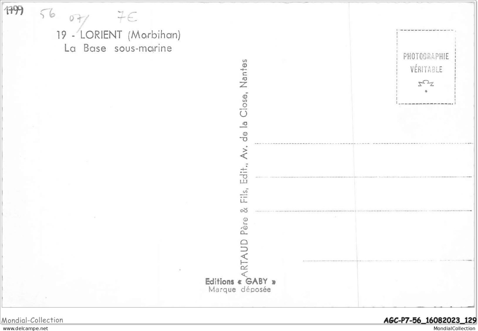 AGCP7-56-0603 - LORIENT - La Base Sous-marine - Lorient