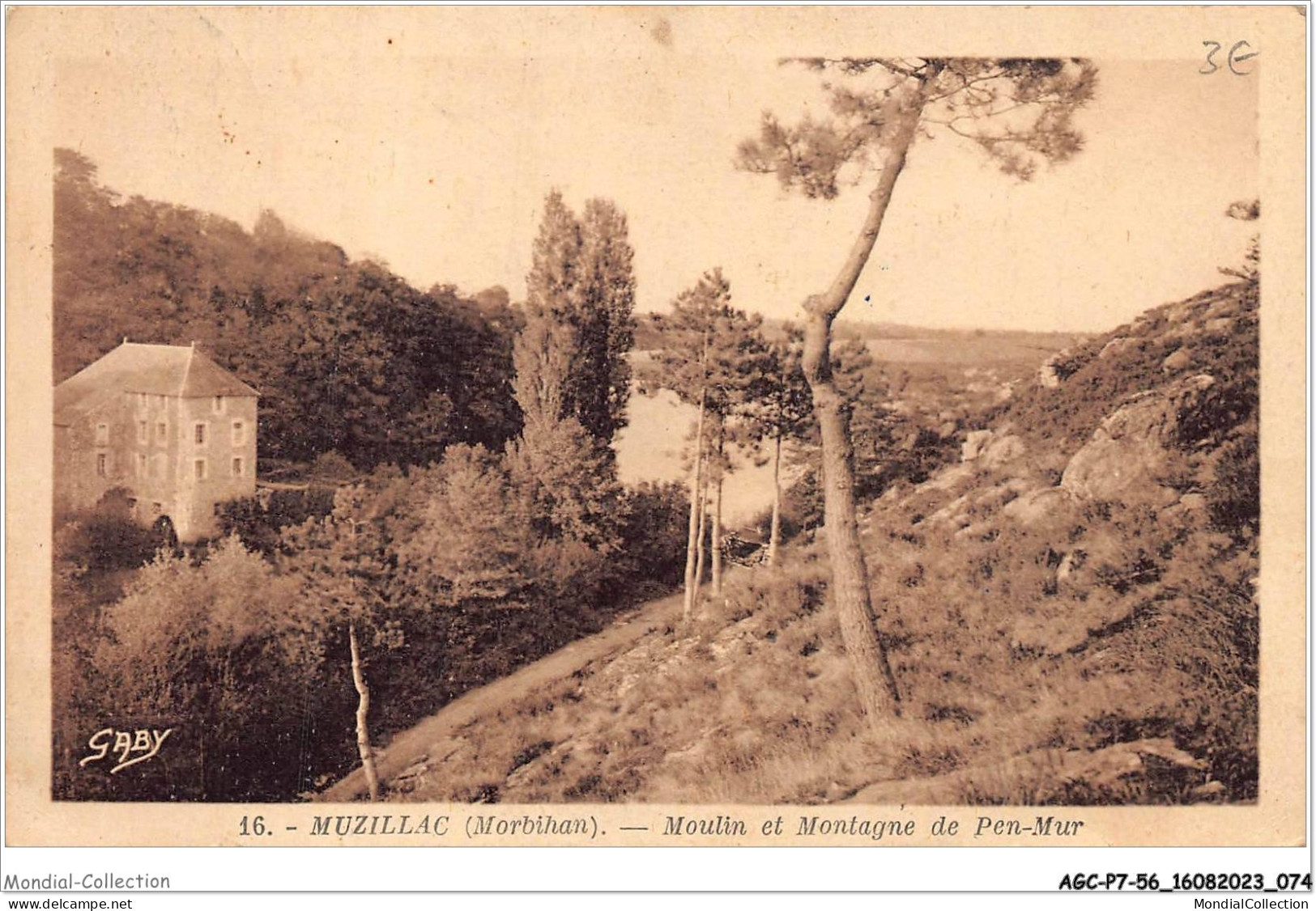 AGCP7-56-0576 - MUZILLAC - Moulin Et Montagne De Pen-Mur - Muzillac