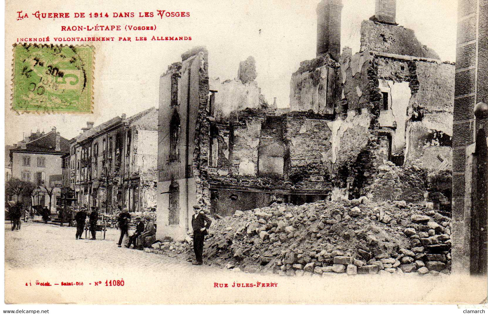 VOSGES-Raon L'étape Incendié Volontairement Par Les Allemands-Rue Jules Ferry - 11080 - Raon L'Etape