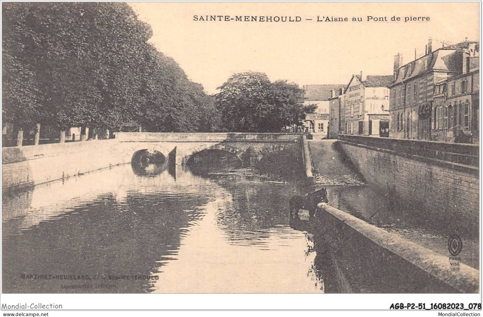 AGBP2-51-0126 - SAINTE-MENEHOULD - L'aisne Au Pont De Pierre  - Sainte-Menehould