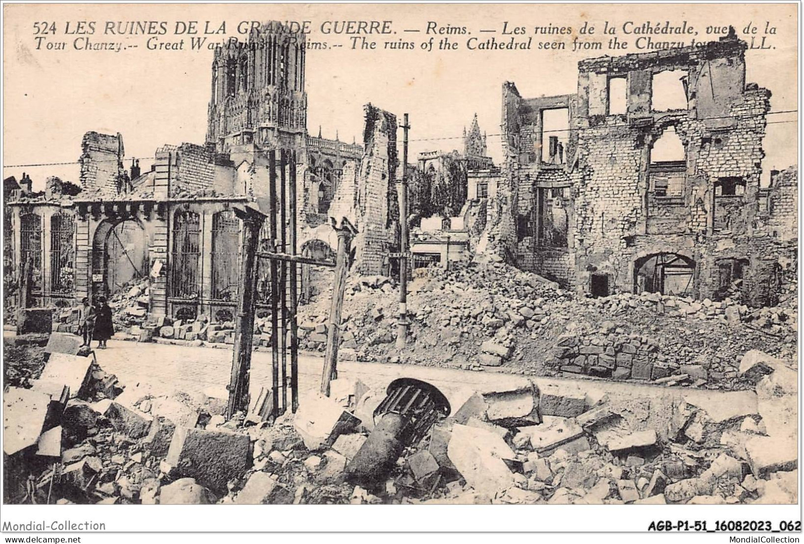AGBP1-51-0032 - REIMS - Les Ruines De La Cathédrale, Vue De La Tour Chanzy - Reims