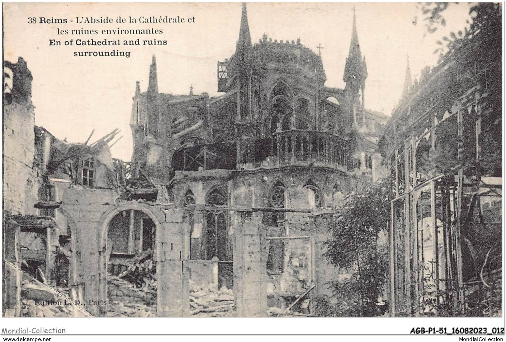 AGBP1-51-0007 - REIMS - L'abside De La Cathédrale Et Les Ruines Environnantes  - Reims