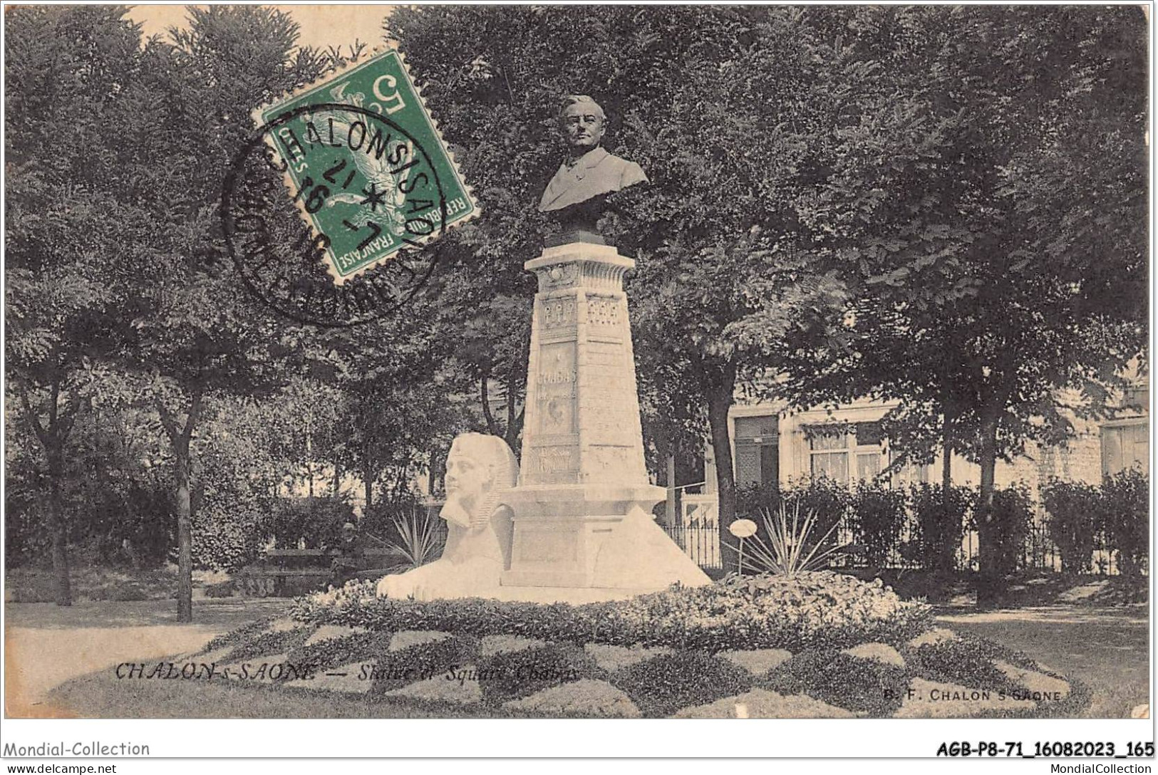 AGBP8-71-0779 - CHALON-SUR-SAONE - Statue Et Square Chabas  - Chalon Sur Saone