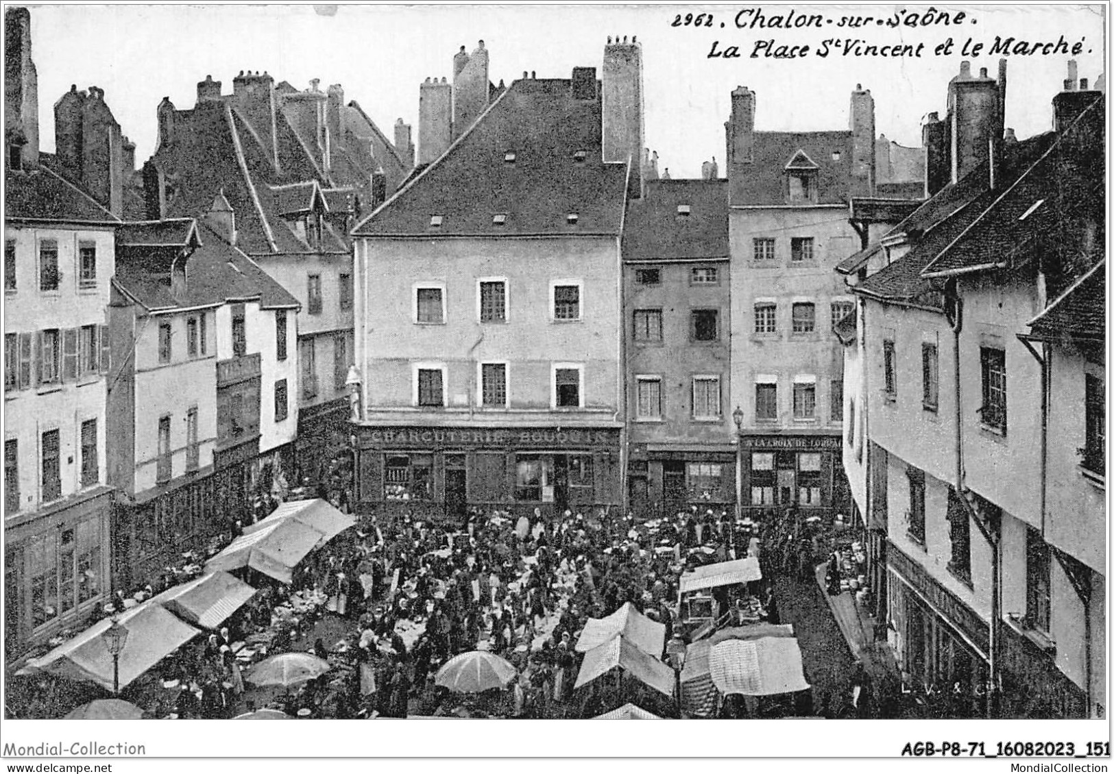 AGBP8-71-0772 - CHALON-SUR-SAONE - La Place Saint-vincent Et Le Marché  - Chalon Sur Saone