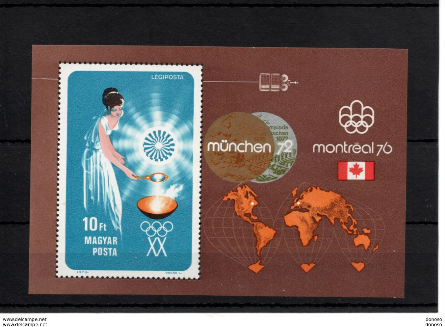 HONGRIE 1973 JEUX OLYMPIQUES DE MUNICH Yvert BF 102, Michel Block 96 NEUF** MNH Cote 10 Euros - Hojas Bloque