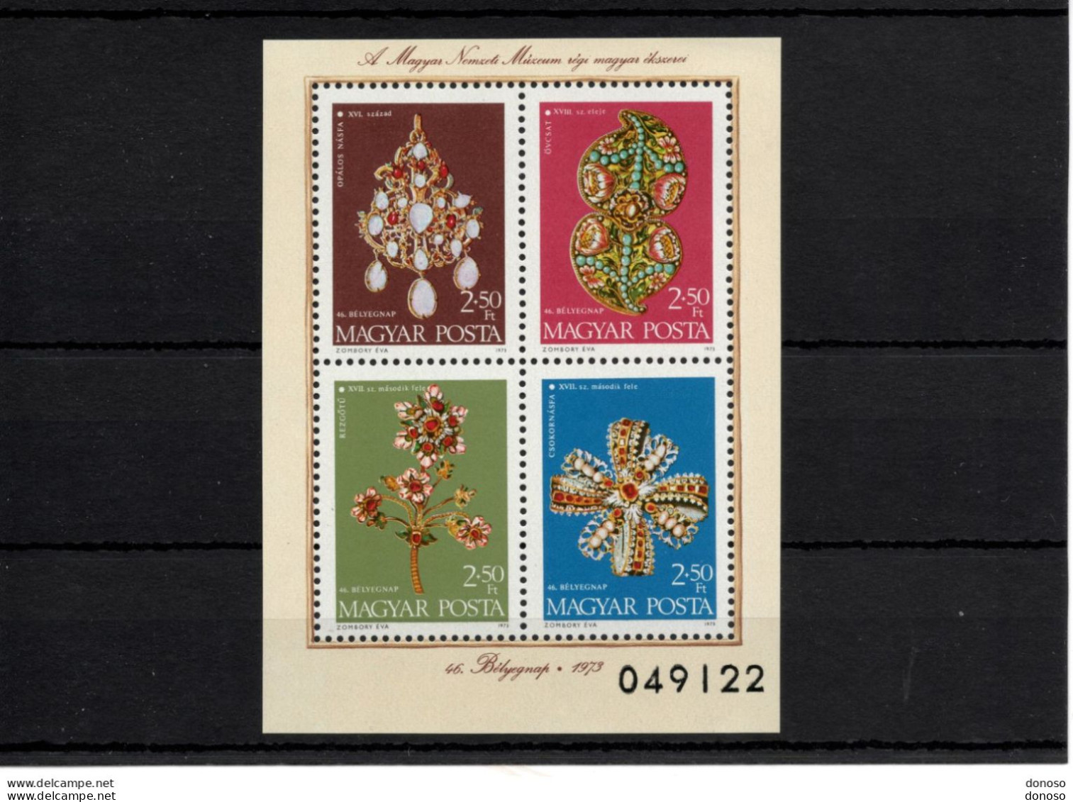 HONGRIE 1973 Journée Du Timbre, Bijoux Yvert BF 106, Michel Block 100 NEUF** MNH Cote 7 Euros - Blocks & Sheetlets