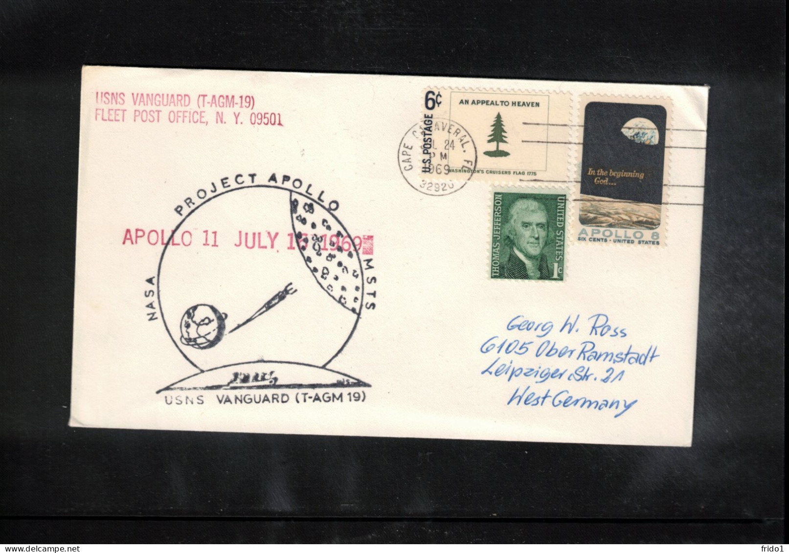 USA 1969 Space / Weltraum - Apollo XI - USNS Vanguard Interesting Cover - Verenigde Staten