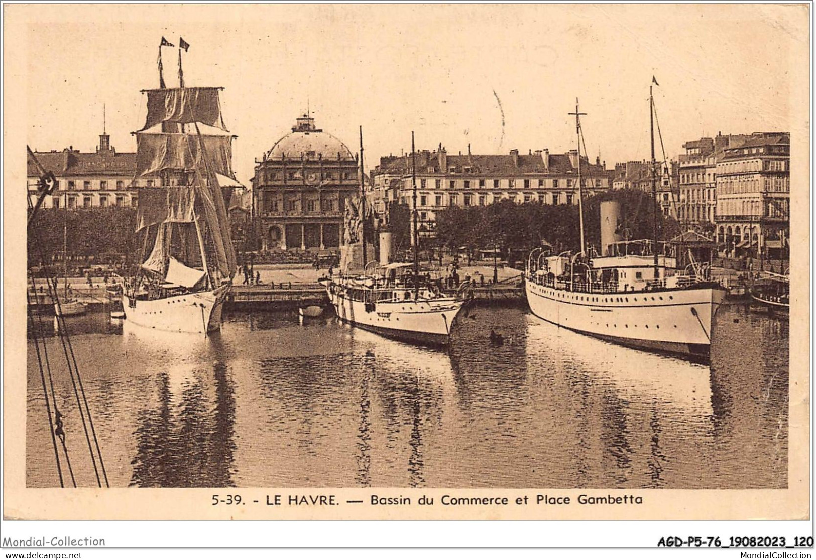 AGDP5-76-0415 - LE HAVRE - Bassin Du Commerce Et Place Gambetta  - Hafen