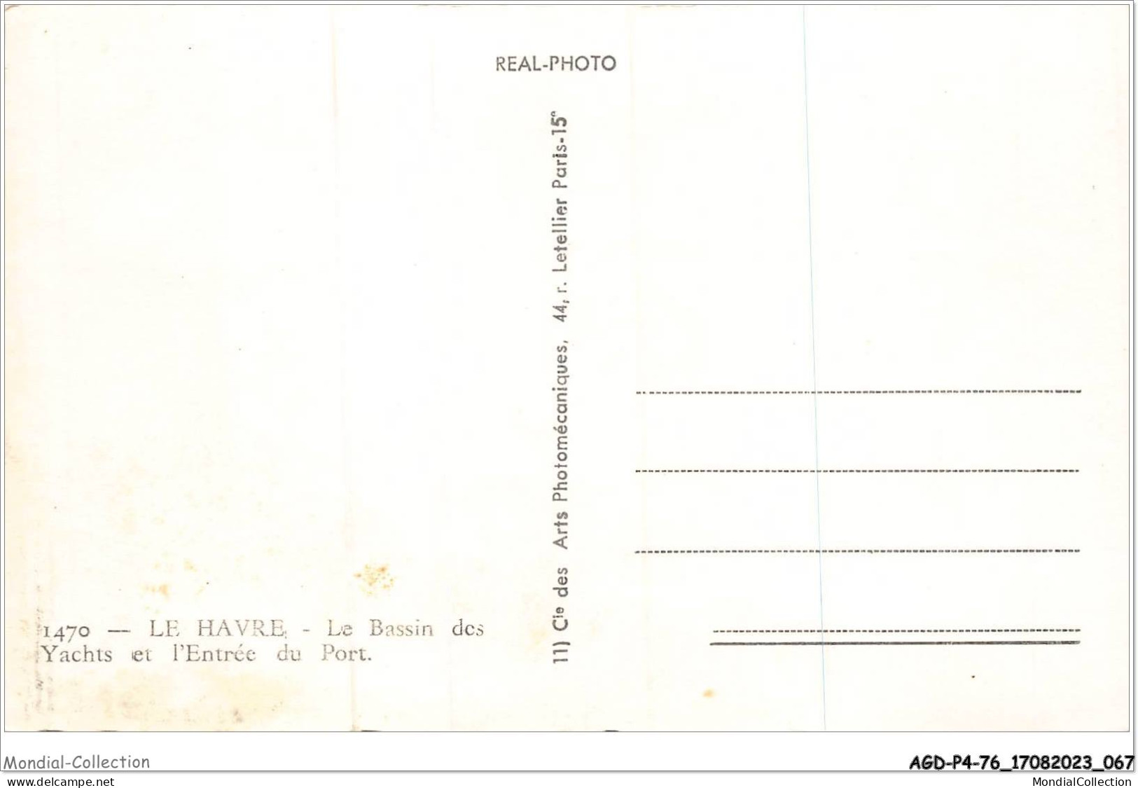 AGDP4-76-0303 - LE HAVRE - Le Bassin Des Yachts Et L'entrée Du Port  - Haven