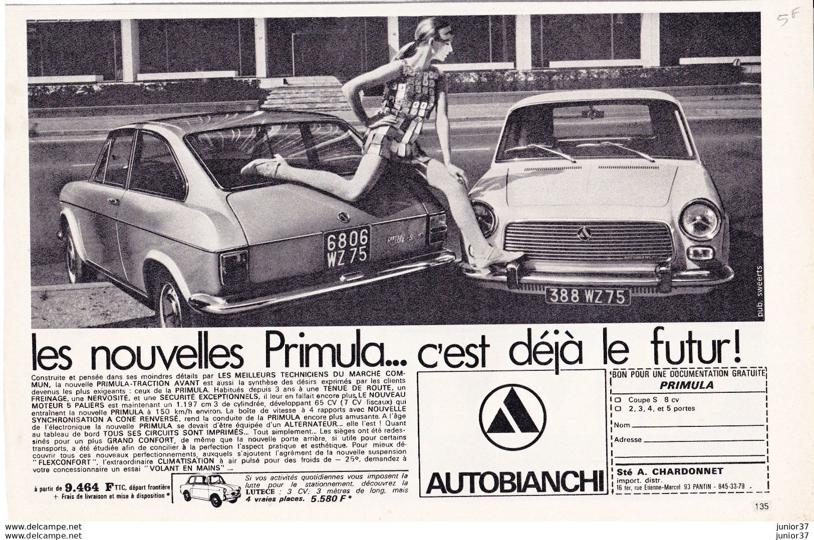 3 Feuillets De Magazine Autobianchi A 112 Juventus 1976, Autobianchi Primula, Autobianchi Prototype - Auto's