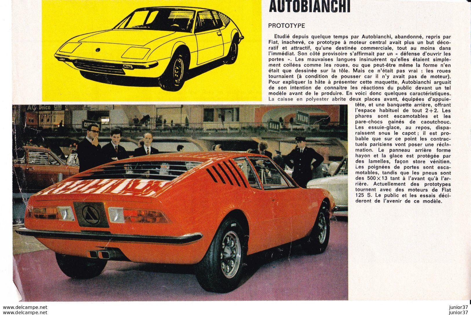 3 Feuillets De Magazine Autobianchi A 112 Juventus 1976, Autobianchi Primula, Autobianchi Prototype - Voitures