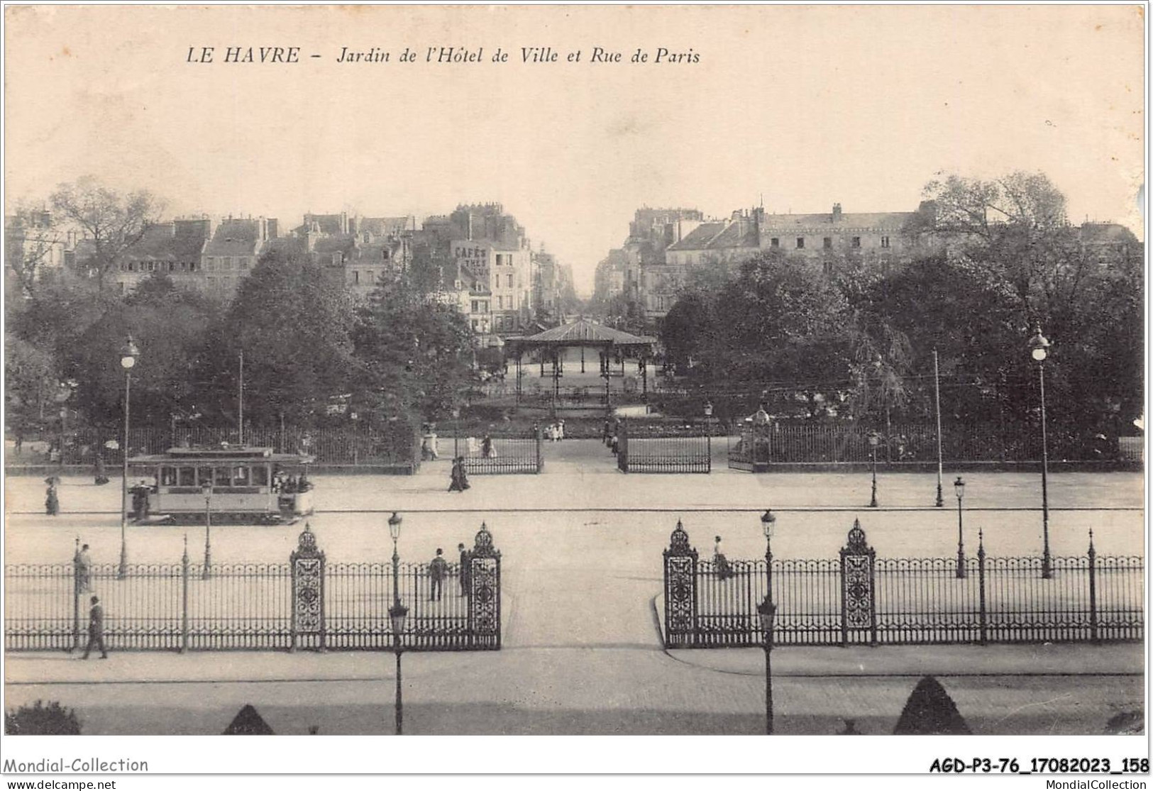 AGDP3-76-0264 - LE HAVRE - Jardin De L'hotel De Ville Et Rue De Paris  - Square Saint-Roch