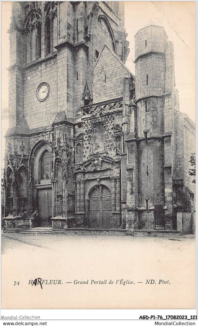 AGDP1-76-0062 - HARFLEUR - Grand Portail De L'église  - Harfleur